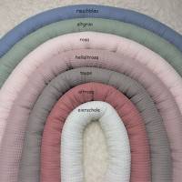 Baby Stubenwagenschlange Nestchen Baumwolle Waffelpique Uni verschiedene Längen Bild 3