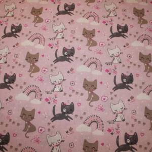 13,60 EUR/m Baumwollstoff Zoeline süße Katzen auf rosa Webware 100% Baumwolle Bild 2