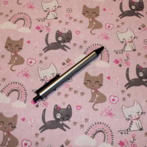 13,60 EUR/m Baumwollstoff Zoeline süße Katzen auf rosa Webware 100% Baumwolle Bild 8