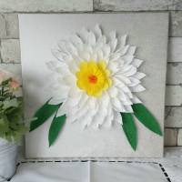 3D Leinwandbild Bild Wandbild Weiße Blume Bild 1