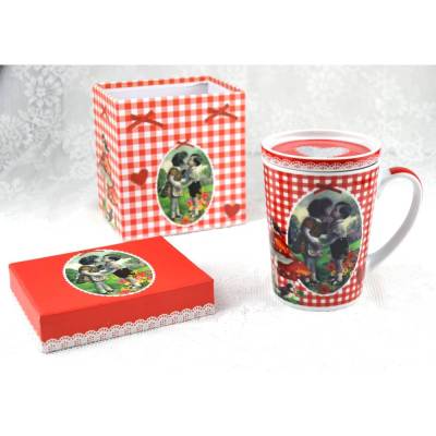 Tasse mit Deckel Young Love im Geschenkkarton