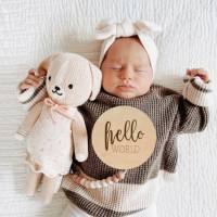 Meilensteinscheiben aus Holz für Babyfotos | Monatlicher Meilensteinmarkierer | Baby Geschenk | Meilensteinkarten für Bild 3
