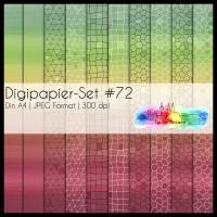 Digipapier Set #72 (grün, gelb und rot) abstrakte & geometrische Formen  zum ausdrucken, plotten & mehr Bild 1
