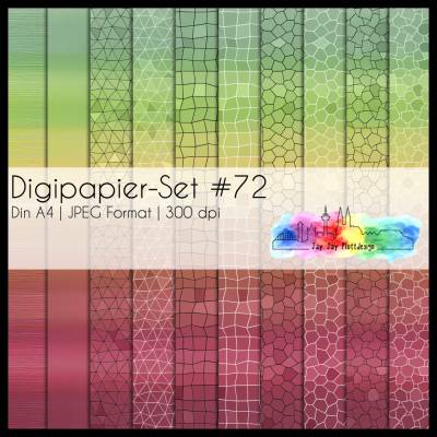 Digipapier Set #72 (grün, gelb und rot) abstrakte & geometrische Formen  zum ausdrucken, plotten & mehr