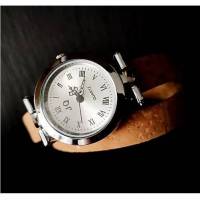 Armbanduhr, Wickeluhr, Uhr, Damenuhr, Kork, Korkarmband, Vintage-Stil, natur Bild 2