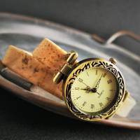 Armbanduhr, Wickeluhr, Uhr, Damenuhr, Kork, Korkarmband, Vintage-Stil, natur Bild 7