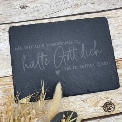 Gedenkplatte für Grab | Steinplatte mit Gravur | Stein für Grabschmuck | Grabdekoration aus Naturstein