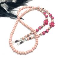 Handgefertigte Brillenkette in den Trendfarben rosa-pink mit stylischen Details Bild 3
