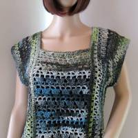 Häkelshirt mit hübschen Mustern, Überwurf, Top, Shirt, aus Baumwolle mit Leinen und Viskose Bild 1