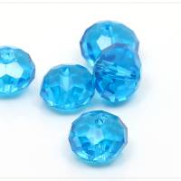 10 Glasperlen Kristallperlen facettiert Rondell transparent Blau Schmuck DIY Basteln 6x8mm Bild 2