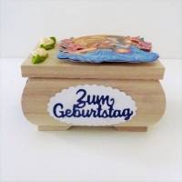 Geldgeschenk Geburtstag Wassermann Holzkästchen Geschenk Verpackung Bild 2