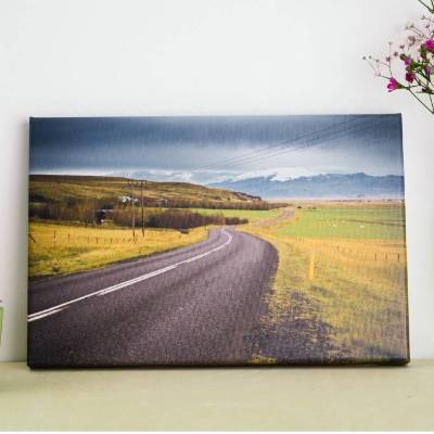 Island Landstraße Leinwand Druck Fotografie 20 x 30 cm Kunst Fotografie Wanddeko Wandbild