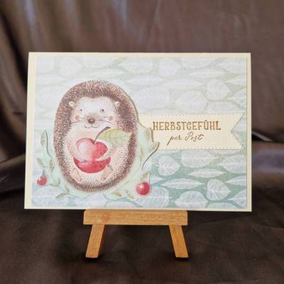 Geburtstagskarte - Herbstgefühl per Post - Igel - Herbst