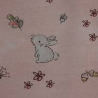 Jersey mit Maus Pilzhaus Märchen Wald rosa und grün 50 x 150 cm Nähen Bild 4