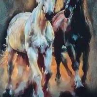Jersey Panel Pferd in der Herde Stenzo Digitaldruck 200 x 150 cm Bild 3