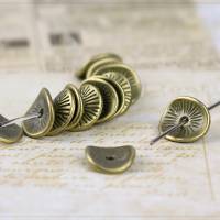 20 Perlen Spacer Zwischenteil gewellte gebogen Scheiben Schmuck DIY bronze 9mm Bild 1