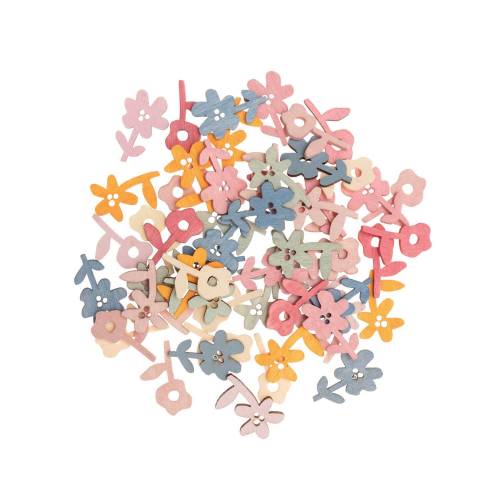 Dekostreu Blumen Holz 48 Stück