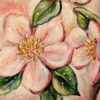 SPRING LOVE - frühlingshaftes Acrylgemälde mit frühlingshaften Blüten auf Leinwand 60cmx60cm Bild 8