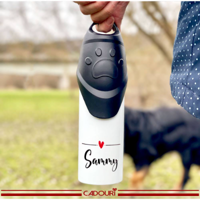 Hundetrinkflasche, Trinkflasche für Hunde für Unterwegs - personalisiert