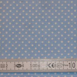 8,90 EUR/m Stoff Baumwolle Punkte weiß auf hellblau 2mm Bild 7