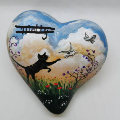 Tierurnen - handgemalt by Janus ️ Herzurne 0,7 Liter, Handarbeit, Künstlerurne