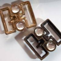 2 Gürtelschließen 25mm gold- und bronzefarben 60er, 70er, 2.-teilig Schnalle, Gürtelschnalle, Schließe, Verschluss Bild 1