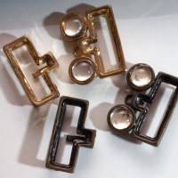 2 Gürtelschließen 25mm gold- und bronzefarben 60er, 70er, 2.-teilig Schnalle, Gürtelschnalle, Schließe, Verschluss Bild 2