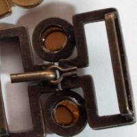 2 Gürtelschließen 25mm gold- und bronzefarben 60er, 70er, 2.-teilig Schnalle, Gürtelschnalle, Schließe, Verschluss Bild 4
