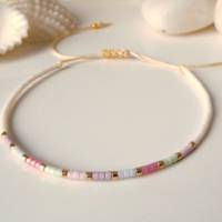 Zartes Armband aus Miyuki Perlen in tollem Farbmix, kleine Geschenke für Frauen Freundin, im Geschenktütchen Bild 3