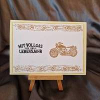 Motorrad - Mit Vollgas ins neue Lebensjahr - Geburtstagskarte Bild 1