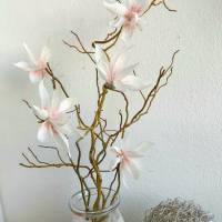Weiße Magnolien Dekoblume Krepppapierblume Bild 2