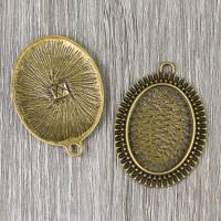 2 Anhänger Fassungen für 18x25mm Cabochons DIY Schmuck bronze antik oval Bild 2