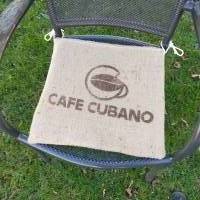 Stuhlkissen aus ausrangierten Kaffeesäcken, upcycling Sitzkissen! 40 x 40cm Bild 2