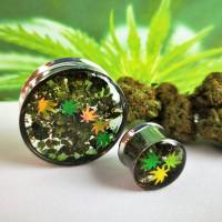 Plug, Hanfblüte,  Unkraut Plugs, Cannabis Schmuck, Geschenke für Stoner, 420, handmade Bild 1