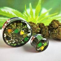 Plug, Hanfblüte,  Unkraut Plugs, Cannabis Schmuck, Geschenke für Stoner, 420, handmade Bild 2