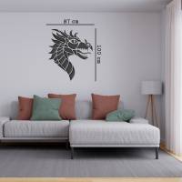 3D Druck Drachenkopf 87 x 100 cm Wandbild Deko Farbwahl Bild 1