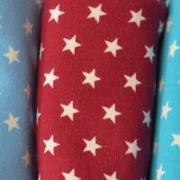 Jersey mit kleinen Sternen Sternchen hellblau weinrot türkis  50 cm x 145 cm Kombistoff nähen elastisch Bild 2