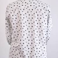 Damen Hemdbluse Weiß mit schwarze Punkte Bild 2