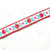 2 m oder mehr - 12 mm breite Webbänder mit Libellen, Sweet Apple und Rosenblüten - Lieferung je Design in einem Stück! Bild 5