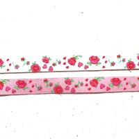 2 m oder mehr - 12 mm breite Webbänder mit Libellen, Sweet Apple und Rosenblüten - Lieferung je Design in einem Stück! Bild 9