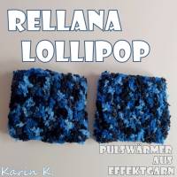 Pulswärmer handgestrickt im schlichten Design Blau Hellblau Dunkelblau Schwarz Umfang 22 cm Lollipop Rellana Bild 3