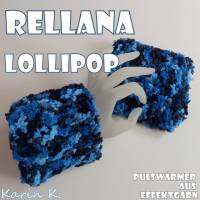 Pulswärmer handgestrickt im schlichten Design Blau Hellblau Dunkelblau Schwarz Umfang 22 cm Lollipop Rellana Bild 5