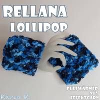 Pulswärmer handgestrickt im schlichten Design Blau Hellblau Dunkelblau Schwarz Umfang 22 cm Lollipop Rellana Bild 6