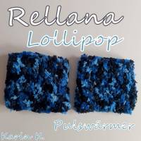 Pulswärmer handgestrickt im schlichten Design Blau Hellblau Dunkelblau Schwarz Umfang 22 cm Lollipop Rellana Bild 7