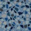 Jersey mit Mosaikmuster Kiesel Terazzo blau und lachs 50 x 150 cm Nähen Stoff Bild 3