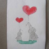 Karte mit Elefanten - "Hab dich lieb" Bild 1