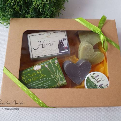 Geschenkbox für Männer mit hochwertigen Schafmilchseifen - Herrlich erfrischend