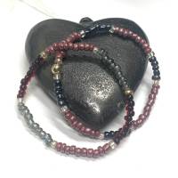 Schmuckset,  kurze Perlenkette mit 2 Armbändern , Roncailles Bild 4