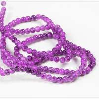 1 Strang marmoriert Glasperlen violett lila Beads Schmuck DIY Basteln rund 4mm Bild 2