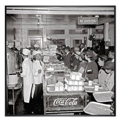 30er Jahre - Viele Menschen im Cafe Bistro Kantine New York 1937 Kunstdruck  - schwarz-weiss Fotografie  Vintage